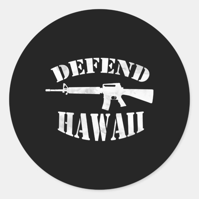 Da Bruddah Defend Hawaii Grey Small Classic Round Sticker (Front)