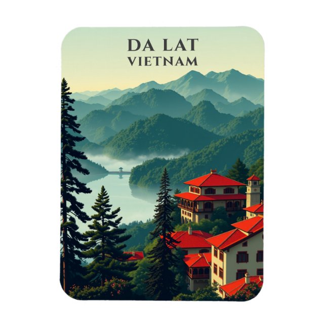 Da Lat Vietnam Scenic Travel Magnet (Vertical)
