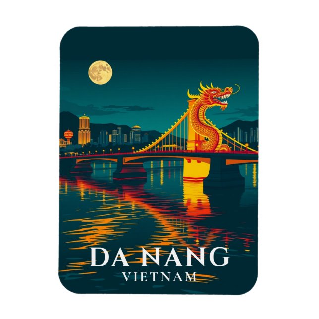 Da Nang Dragon Bridge Vietnam Travel Magnet (Vertical)