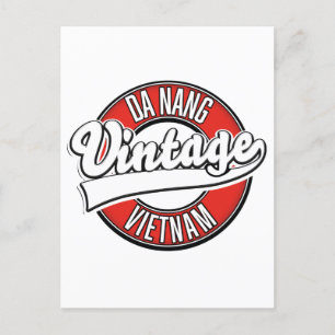 Da Nang vietnam retro logo Invitation Postcard