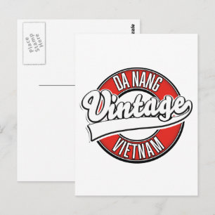 Da Nang vietnam retro logo Postcard