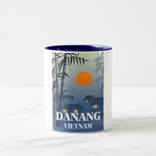 Da Nang Vietnam Travel poster Two-Tone Coffee Mug