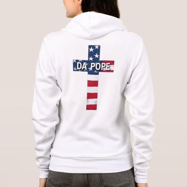 DA POPE – First American Pope, First Meme Saint Hoodie (Back)