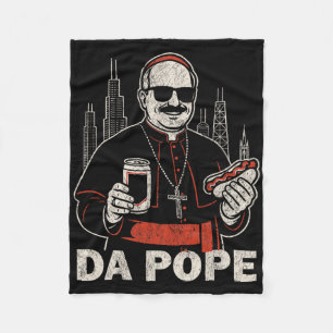Da Pope From America Chicago Pope Leo Xiv Funny Vi Fleece Blanket