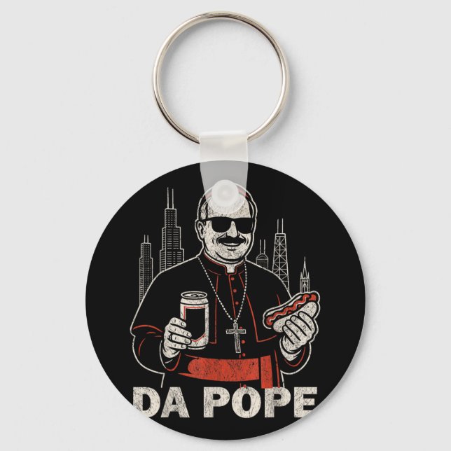 Da Pope From America Chicago Pope Leo Xiv Funny Vi Key Ring (Front)