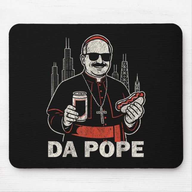 Da Pope From America Chicago Pope Leo Xiv Funny Vi Mouse Mat (Front)