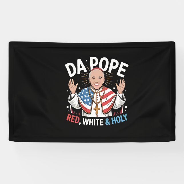 Da Pope From America Chicago Pope Leo XIV Provost  Banner (Horizontal)