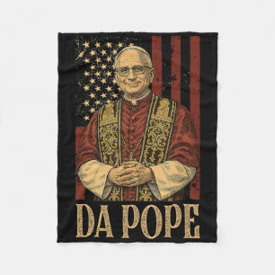Da Pope Leo Xiv New Pope Funny Humour Men Women  Fleece Blanket