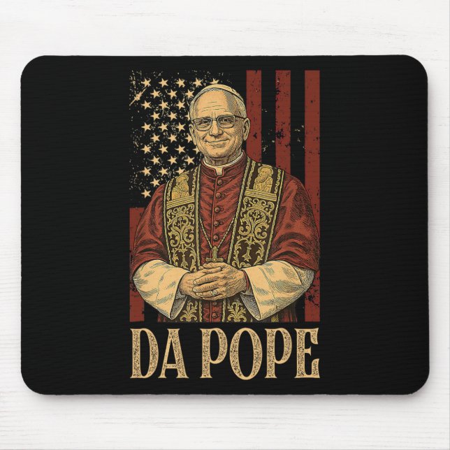 Da Pope Leo Xiv New Pope Funny Humour Men Women  Mouse Mat (Front)