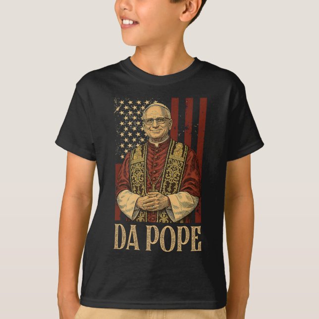 Da Pope Leo Xiv New Pope Funny Humour Men Women  T-Shirt (Front)