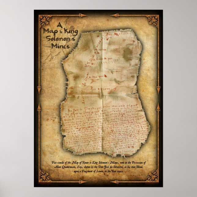 Da Silvestra’s Map to King Solomon’s Mines Poster (Front)