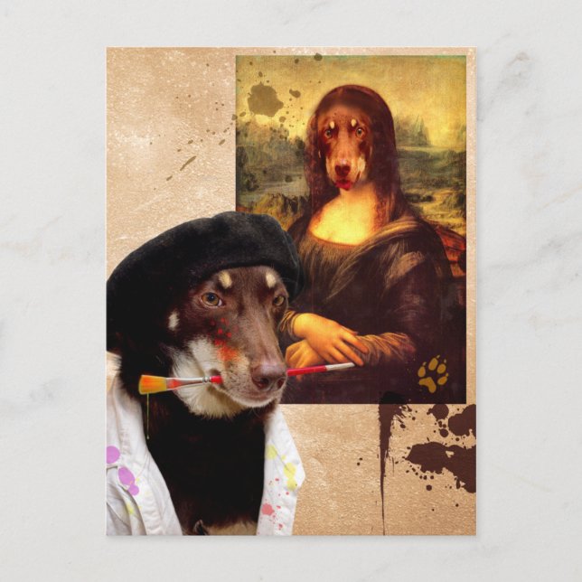 Da Vinci and The Mona Lisa Postcard (Front)