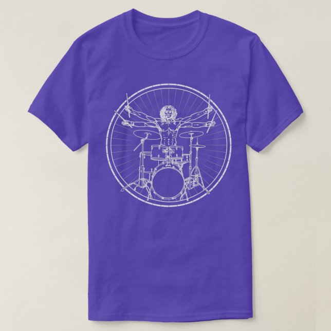 Da Vinci Drummer Drum Music Gift  T-Shirt (Design Front)