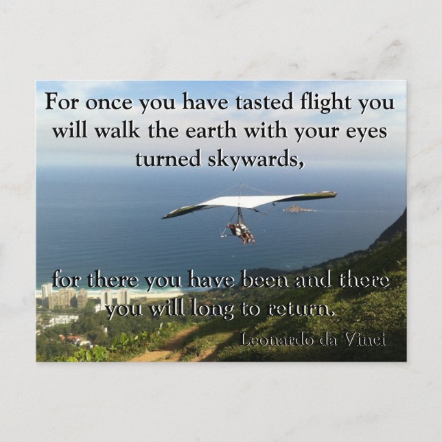 Da Vinci Flying Poem🚁✨ Budget Special  Postcard (Front)