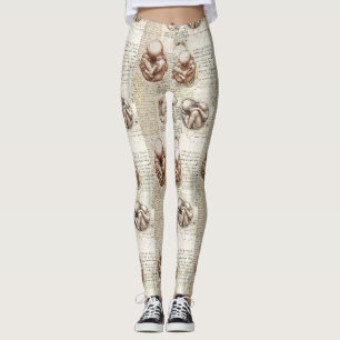 Da Vinci Foetus Drawings Leggings