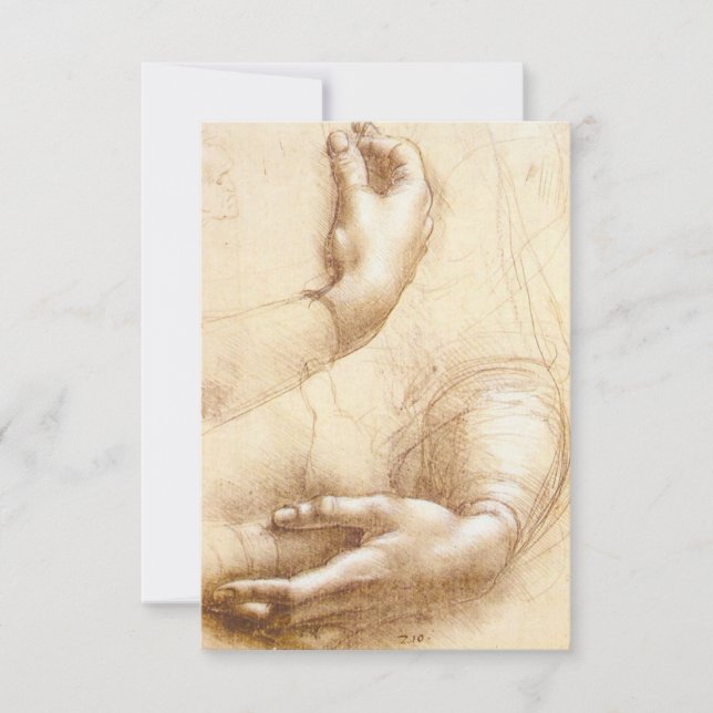 Da Vinci Hands Invitations (Front)
