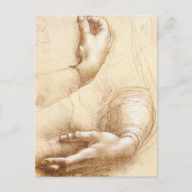 Da Vinci Hands Postcard (Front)
