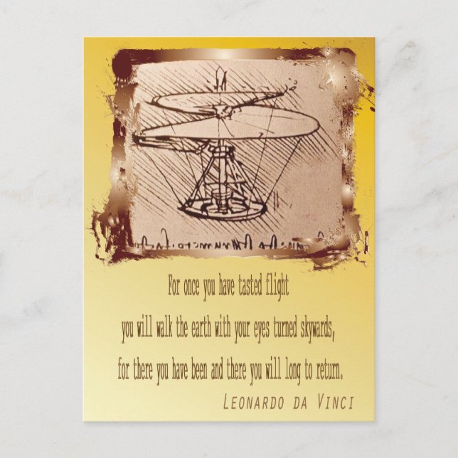 Da Vinci Helicopter 🚁✨ Budget Special  Postcard (Front)