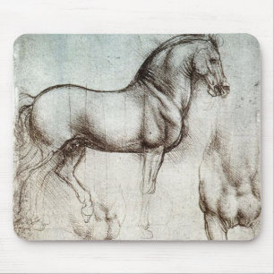 Da Vinci Horse Study Renaissance Sketch Fine Art Mouse Mat