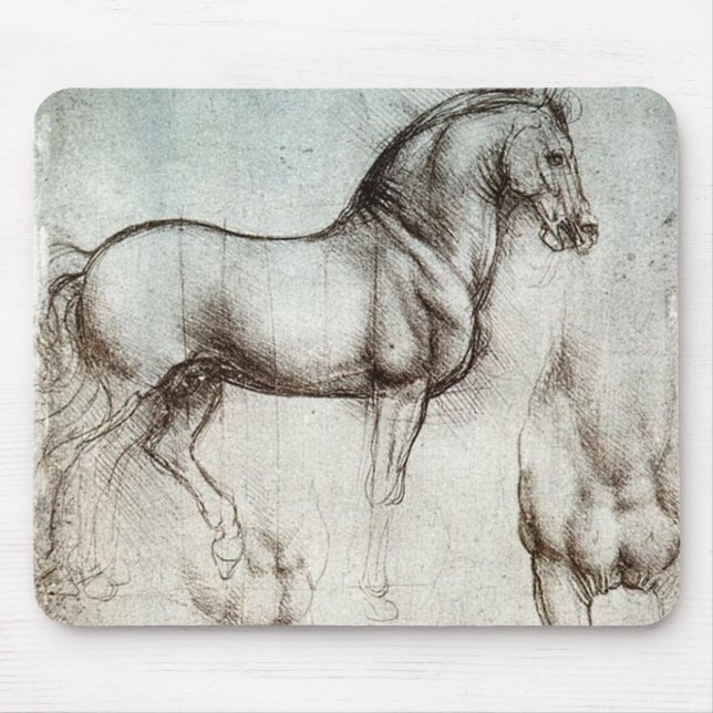 Da Vinci Horse Study Renaissance Sketch Fine Art Mouse Mat (Front)