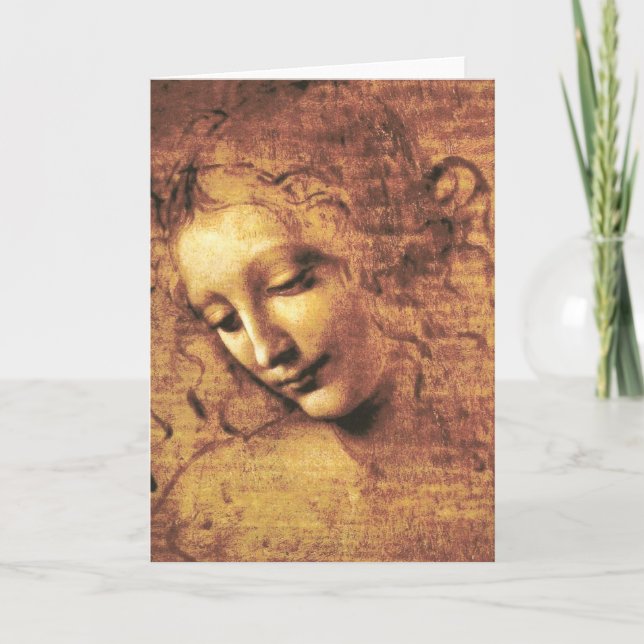 Da Vinci La Scapigliata Greeting Card (Front)