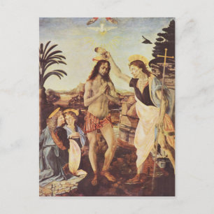 Da Vinci Leonardo - The Baptism of Christ Postcard