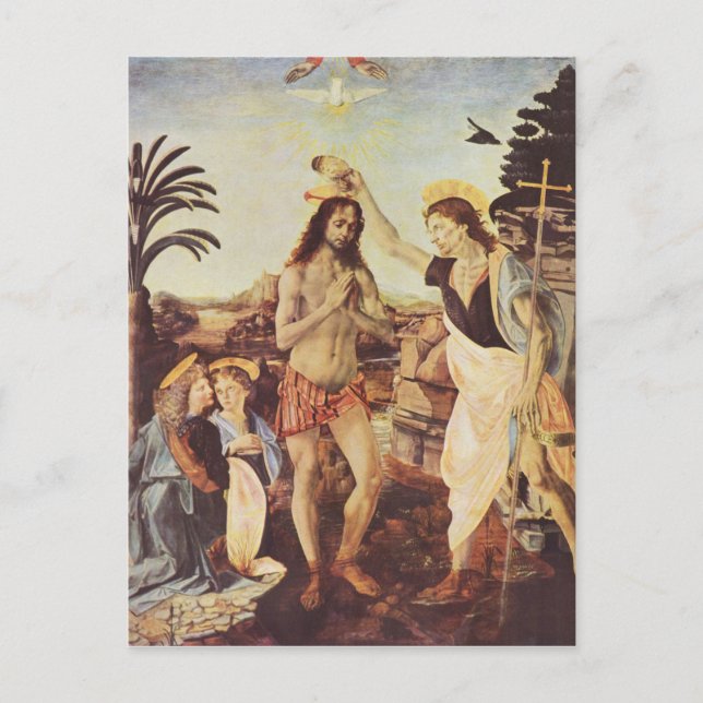 Da Vinci Leonardo - The Baptism of Christ Postcard (Front)