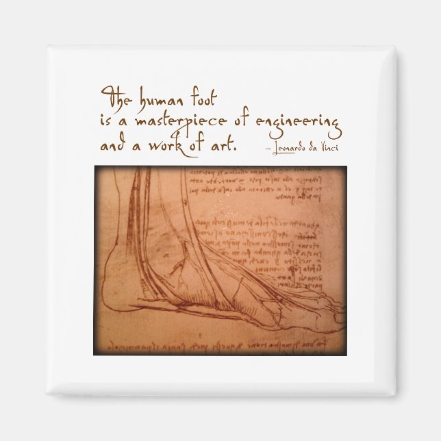 da Vinci: "The human foot is..." Magnet (Front)