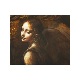 Da Vinci Virgin of the Rocks Angel Canvas Wrap