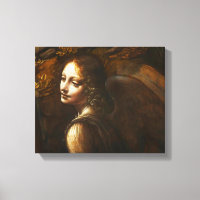 Da Vinci Virgin of the Rocks Angel Canvas Wrap