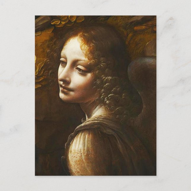 Da Vinci Virgin of the Rocks Angel Postcard (Front)