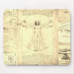 Da Vinci Vitruvian Collage Mouse Mat