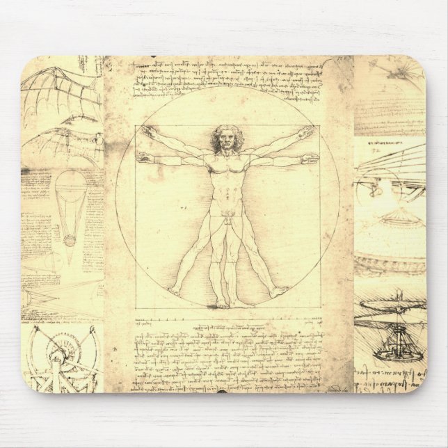 Da Vinci Vitruvian Collage Mouse Mat (Front)