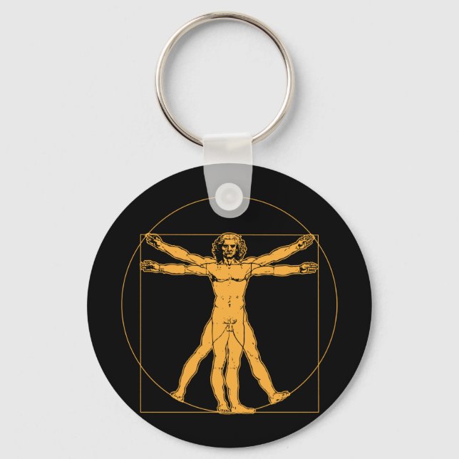 Da Vinci Vitruvian Man Keychain (Front)