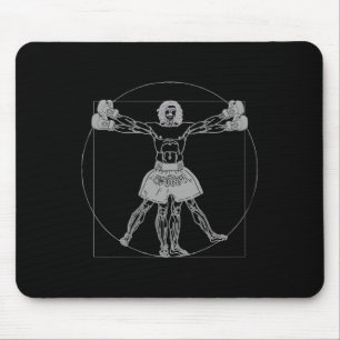 Da Vinci Vitruvian Man Muay Thai Mma Street Fight Mouse Mat