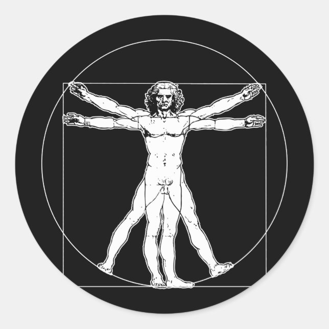 Da Vinci Vitruvian Man Sticker (Front)