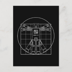 Da Vinci Vitruvian Robot Postcard