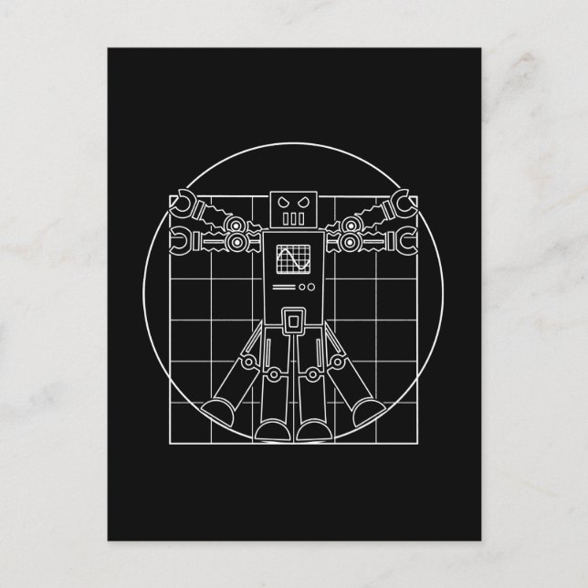 Da Vinci Vitruvian Robot Postcard (Front)