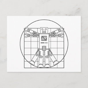 Da Vinci Vitruvian Robot Postcard