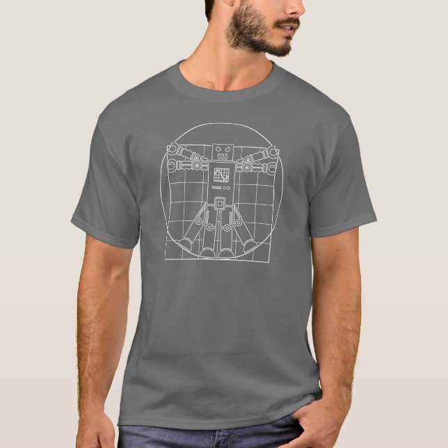 Da Vinci Vitruvian Robot T-Shirt (Front)