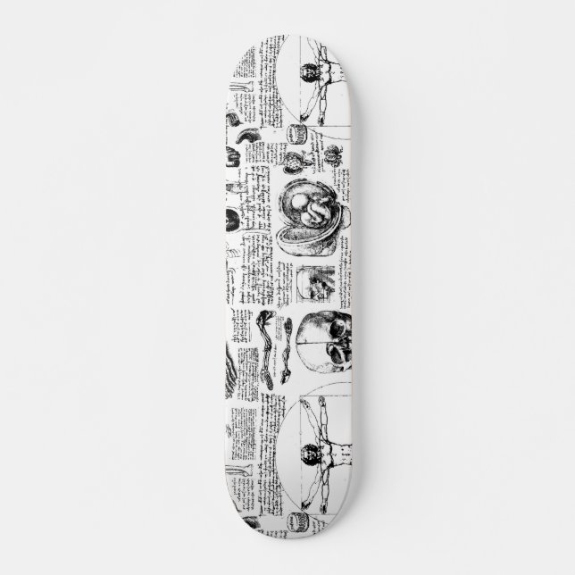 Da Vinci's Anatomy Sketchbook Skateboard (Front)