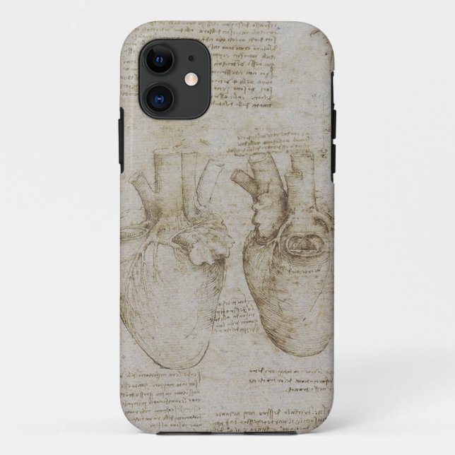 Da Vinci's Human Heart Anatomy Sketches Case-Mate iPhone Case (Back)