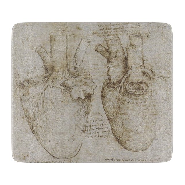 Da Vinci's Human Heart Anatomy Sketches Cutting Board (Front)
