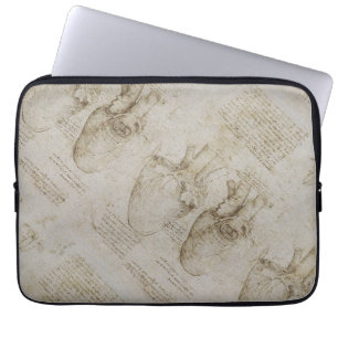 Da Vinci's Human Heart Anatomy Sketches Laptop Sleeve