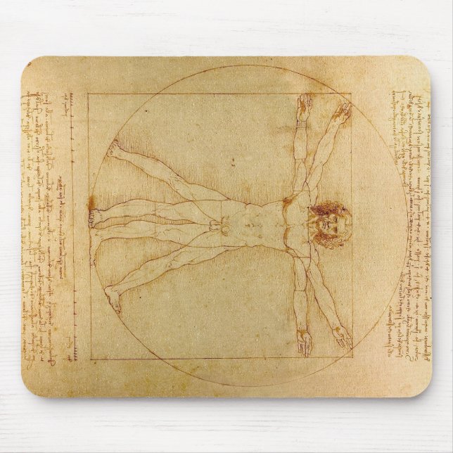 Da Vinci's Vitruvian Man Mouse Mat (Front)