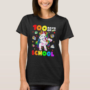 Dab 100 Days Of School Dabbing Unicorn Girl Teache T-Shirt