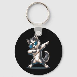 Dab Alaskan Klee Kai Dancing Dabbing Dog Key Ring