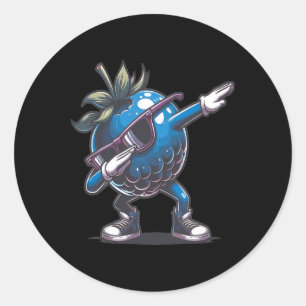 Dab Blueberry Dancing Dabbing Blueberry Fruit Classic Round Sticker