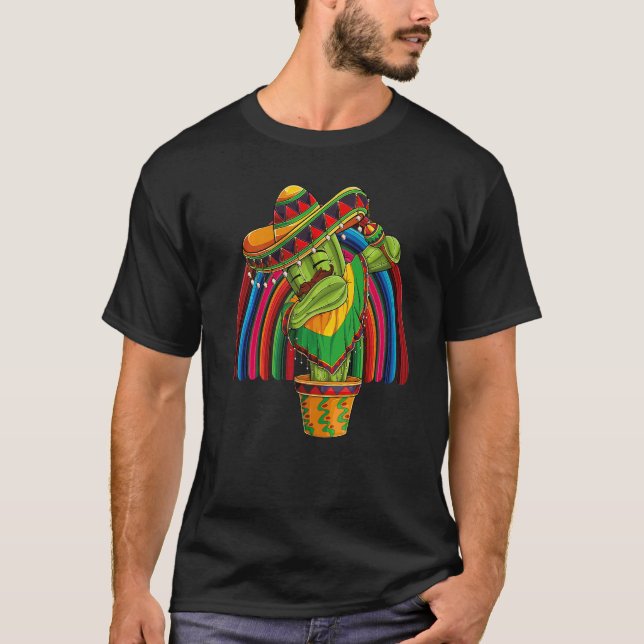 Dab Cactus Cinco De Mayo Mexican Fiesta Boy Kids M T-Shirt (Front)
