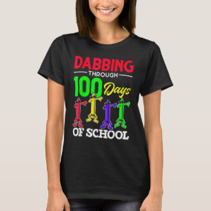 Dab Crayon Kids Dabbing Through 100 Days Of School T-Shirt